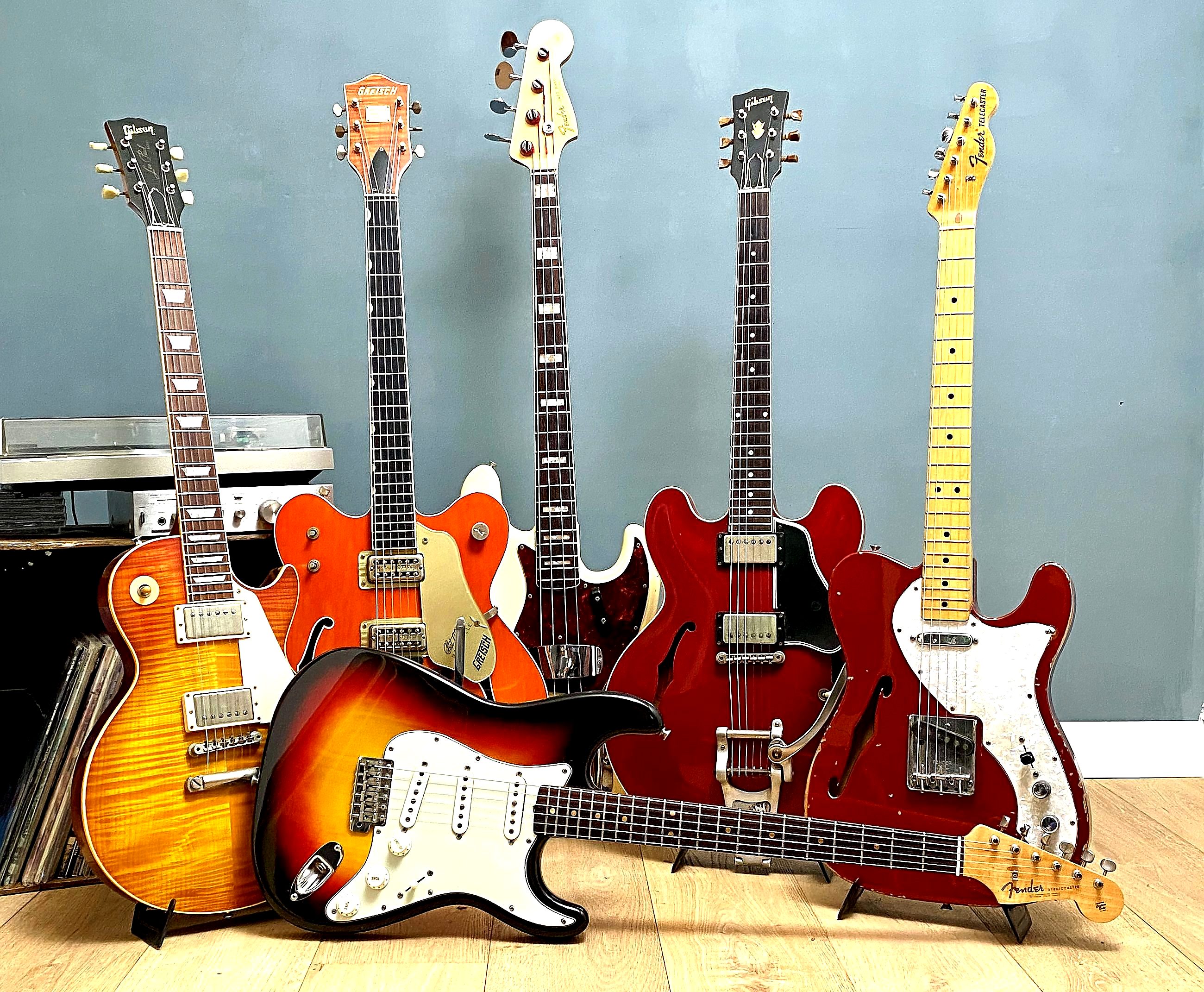 A selection of guitars at Woodstore